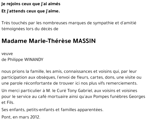 Marie-Thérèse MASSIN