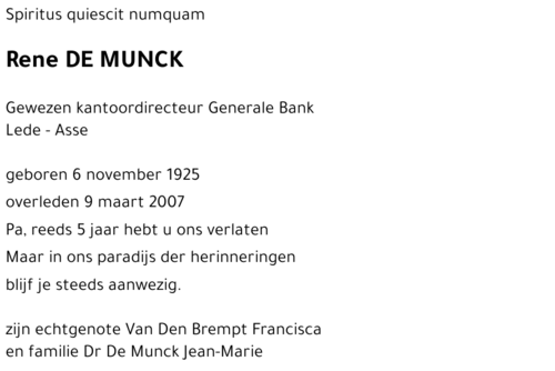 Rene DE MUNCK