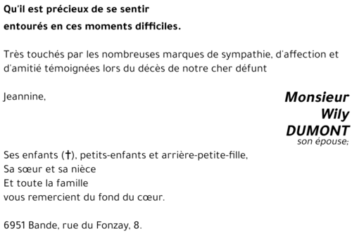 Wily DUMONT