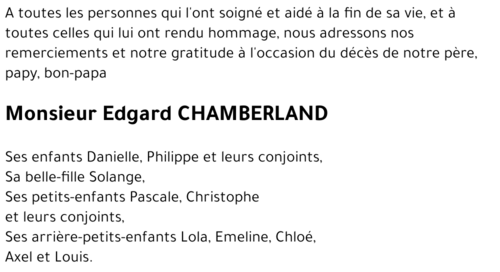 Edgard CHAMBERLAND