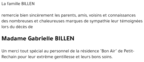Gabrielle BILLEN