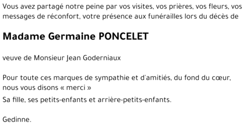 Germaine PONCELET