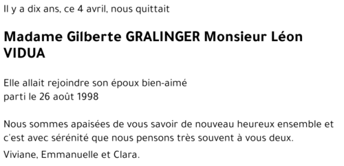 Gilberte GRALINGER