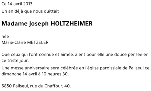 Joseph HOLTZHEIMER