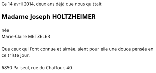 Joseph HOLTZHEIMER