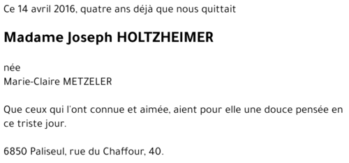 Joseph HOLTZHEIMER