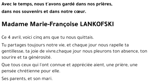 Marie-Françoise LANKOFSKI