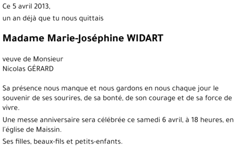 Marie-Joséphine WIDART