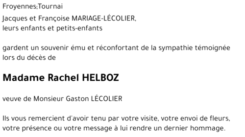 Rachel HELBOZ