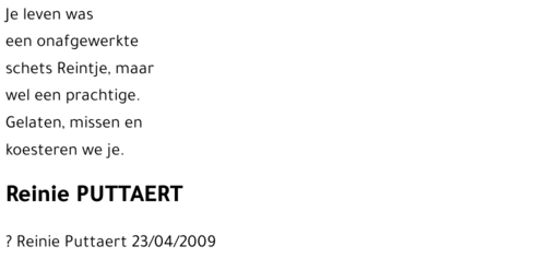 Reinie PUTTAERT