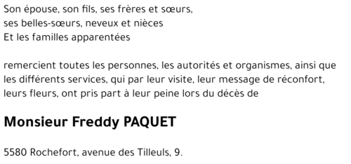 Freddy PAQUET