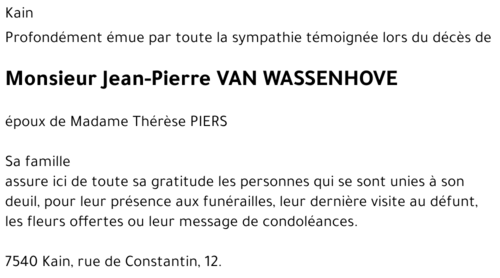 Jean-Pierre VAN WASSENHOVE