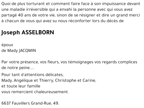 Joseph ASSELBORN