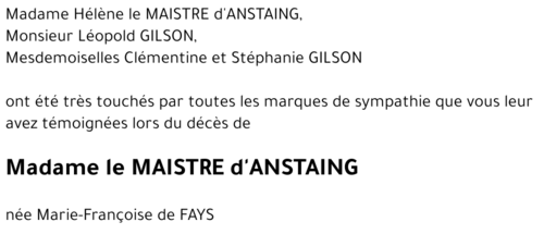 - le Maistre d'Anstaing