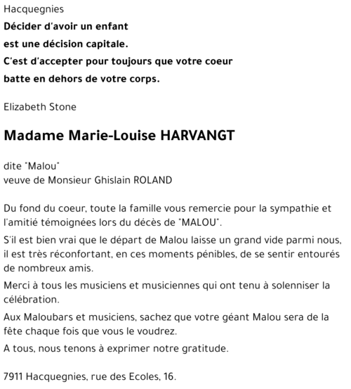Marie-Louise HARVANGT