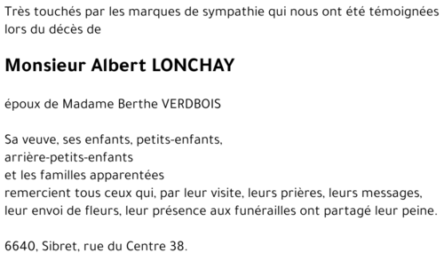 Albert LONCHAY