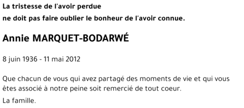 Anne MARQUET-BODARWE