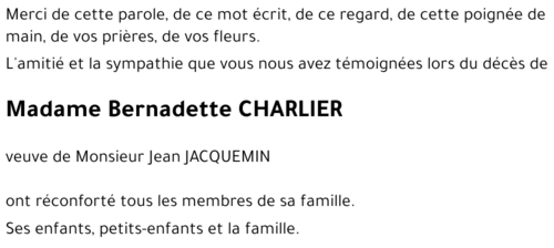 Bernadette CHARLIER