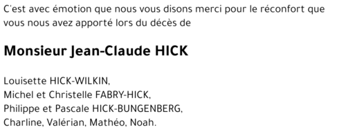 Jean-Claude HICK