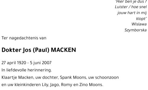 Jos MACKEN