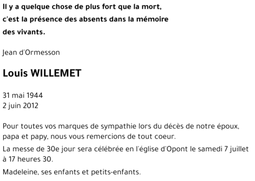 Louis WILLEMET