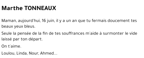 Marthe TONNEAUX