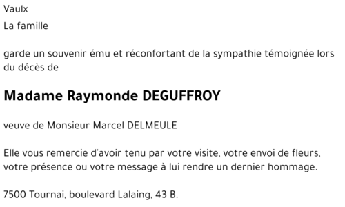 Raymonde DEGUFFROY