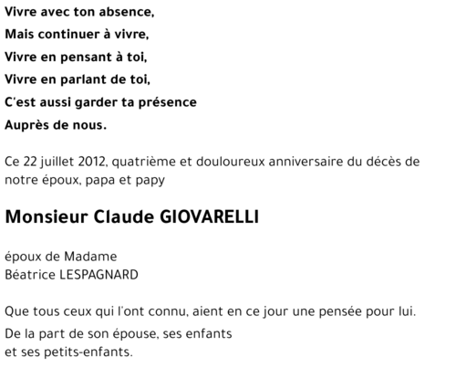 Claude GIOVARELLI