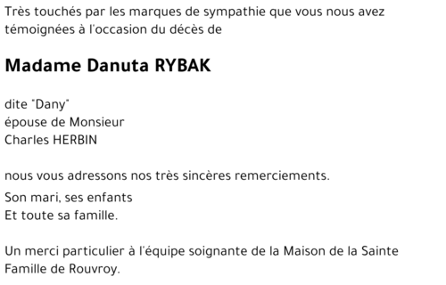 Danuta RYBAK dite « Dany »