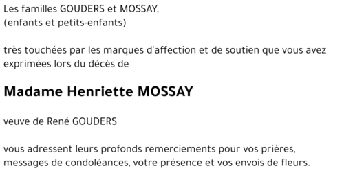 Henriette MOSSAY