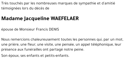 Jacqueline WAEFELAER