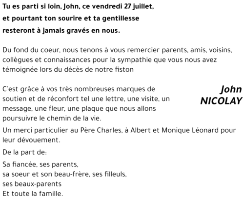 John NICOLAY