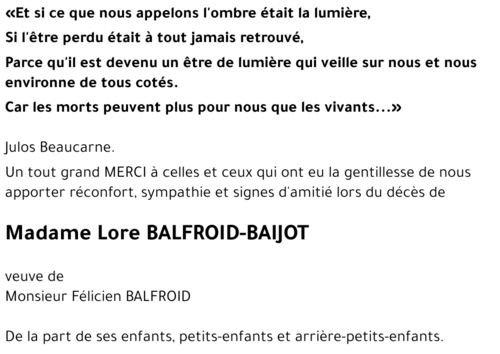 Lore BALFROID-BAIJOT