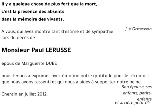 Paul LERUSSE