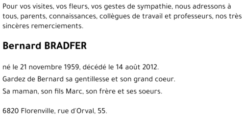 Bernard BRADFER