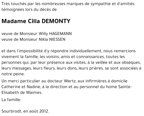 Cilla DEMONTY