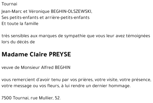 Claire PREYSE