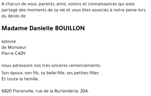 Danielle BOUILLON