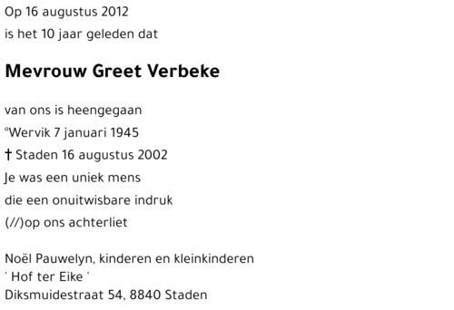 Greet Verbeke