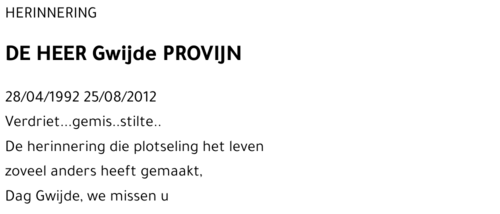 Gwijde PROVIJN