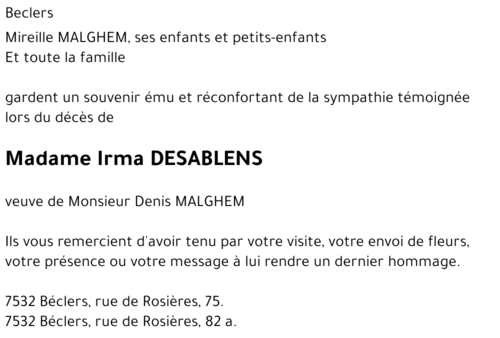 Irma DESABLENS