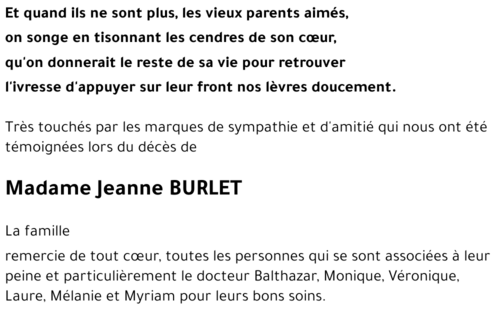 Jeanne BURLET