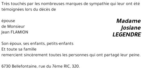 Josiane LEGENDRE