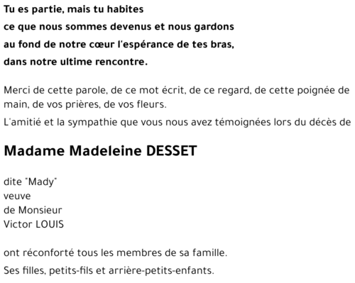 Madeleine DESSET