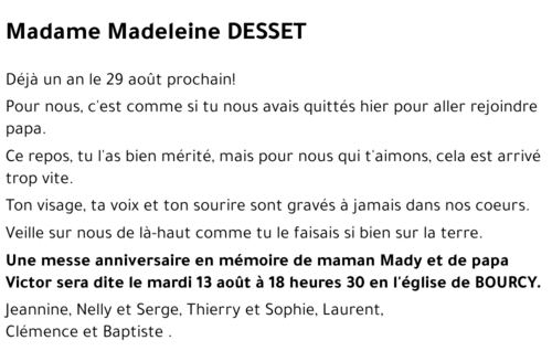 Madeleine DESSET