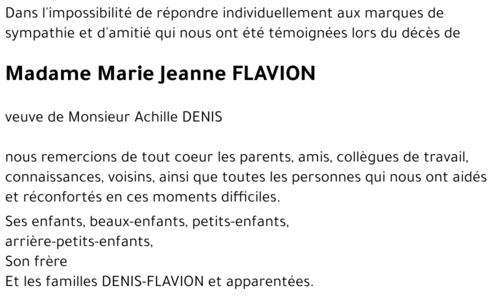 Marie Jeanne FLAVION