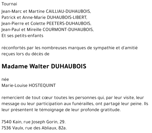 Marie-Louise HOSTEQUINT