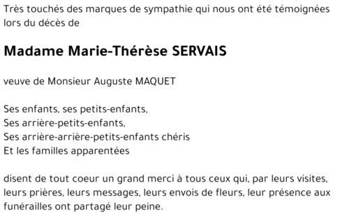 Marie-Thérèse SERVAIS