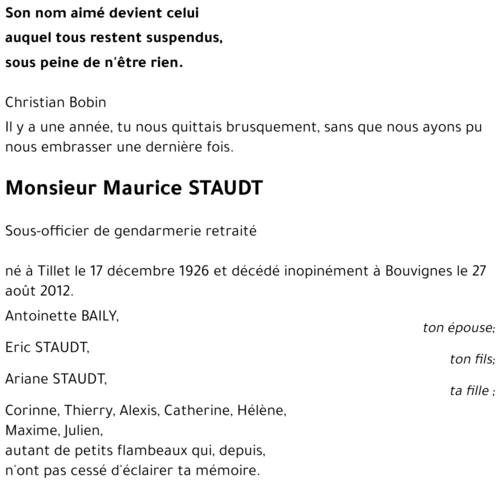 Maurice STAUDT
