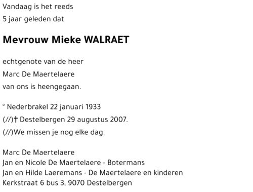 Mieke WALRAET